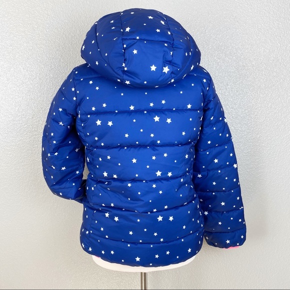 Gap Kids Navy Girls Star Sherpa Puffer Jacket - Picture 2 of 8